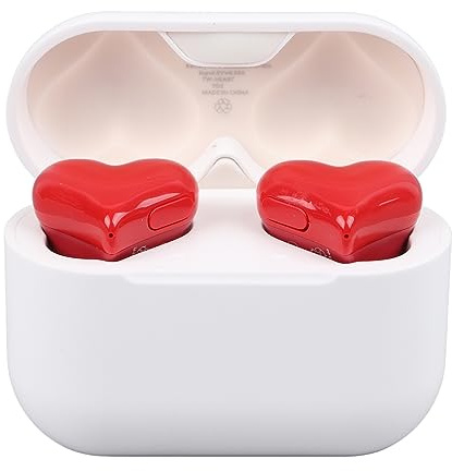 Auriculares Inalámbricos Bluetooth, Elegantes Auriculares Bluetooth en Forma de Corazón, Auriculares Estéreo HiFi Intrauditivos con Cancelación de Ruido para Teléfono de