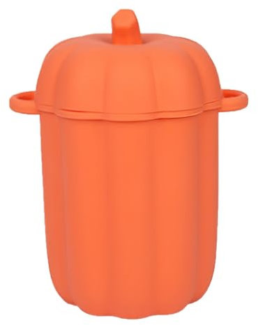 Separador de grasa de silicona de 460 ml, recipiente de grasa de tocino con colador, colector de aceite de congelación de silicona de gran capacidad, lata de aceite en forma de calabaza para el hogar,