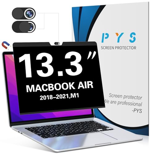 PYS Magnétique Filtre de Confidentialité pour MacBook Air 13 Pouces M1 (2018-2021) / Macbook Pro 13 Pouces (2016-2022, M1, M2)- Film de Protection Anti-espion, Anti-éblouissement, Facile à Installer