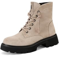 QUEEN HELENA Anfibi Stivaletti Bassi Lacci con Strass Scarponcini Donna X31-54 (Khaki Camoscio, Sistema Taglie Calzature EU, Adulto, Donna, Numero, Media, 37)