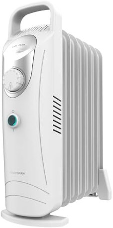 Cecotec Radiador de Aceite ReadyWarm 700 Space White. Radiador eléctrico de 7 módulos, bajo consumo, 800 W, sistema de seguridad, ideal para espacios de hasta 12 m².
