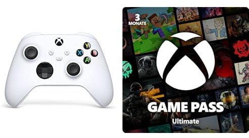 Xbox Wireless Controller - Robot White + Game Pass Ultimate | 3 Monate Mitgliedschaft