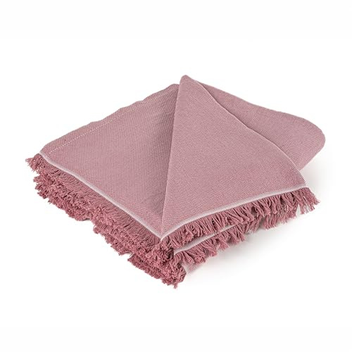 Pure Confort - Colcha Multiusos Modelo Essenza, Plaid para Sofá o Cama, Cubresofá, Cubrecama (Rosa, 180x260)