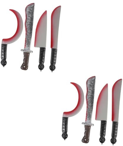 Veemoon 4 Pièces Accessoires De Couteau Sanglant Réalistes en Plastique pour Halloween - Décorations Effrayantes pour Enfants Et Adultes - Idéal pour Costumes Et Fêtes