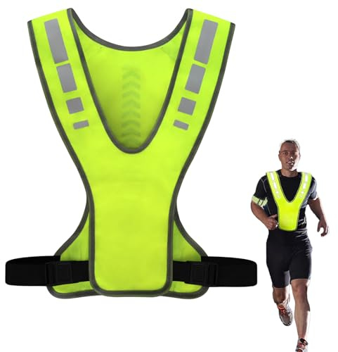 Gilet De Course Réfléchissant Pour Femmes, Enfant et Adulte, Jaune Velo Fluorescent Sécurité Cyclisme Nuit Course