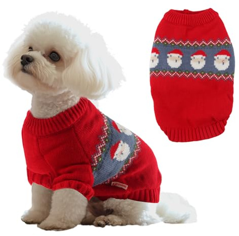 Himissy Hundtröja jul, hundtröja små hundar, tröjor hund, liten, jultröja, hundrock, jultröja, varm mjuk stickad produkt för husdjur