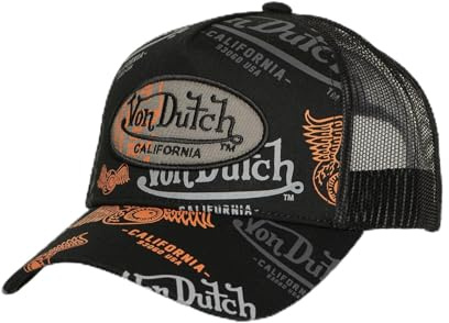 Von Dutch Cappellino da bambino Cafe, berretto da camionista ragazzo e ragazza, regolabile da Snapback, colore: nero