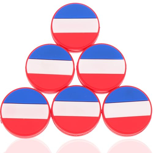 GOOHOCHY Smorzatore di Vibrazioni in Silicone per Racchetta da Tennis Bandiera Nazionale Set da 6 Pezzi Accessorio Antivibrante per Sport Outdoor Tennis