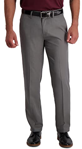 Haggar Men's Big & Tall Classic Fit Cool 18 Pro Golf Pant Charcoal