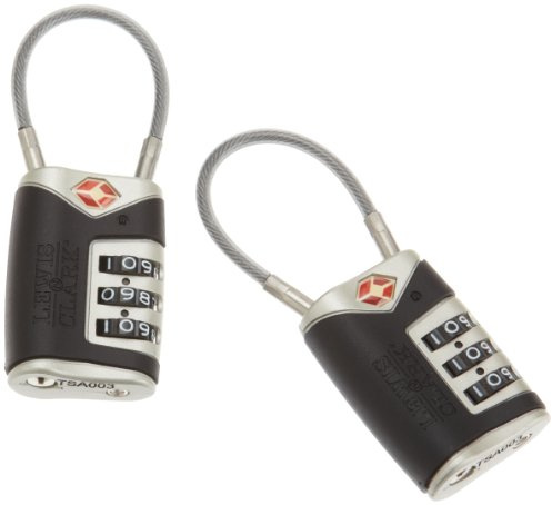 4014648 Lewis N Clark Travel Sentry Cable Lock 2 Pack Black