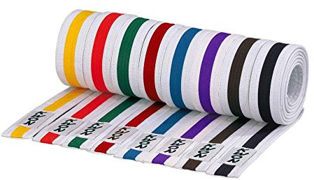 KWON Budogürtel mehrfarbig 220 weiß-gelb
