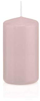 INNA-Glas Candela votiva/Candela a Colonna Maeva, Rosa Chiaro, 12cm, Ø6cm, 40h - Made in Germany - Candela di Cera/Candela Decorativa
