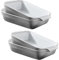 KHG Auflaufform klein 1 Person 4er Set in Grau | Ofenform 22 cm für 1 Liter | Backform aus Keramik Steingut für Lasagne Tiramisu & Co. | Lasagneform rechteckig & kratzfest