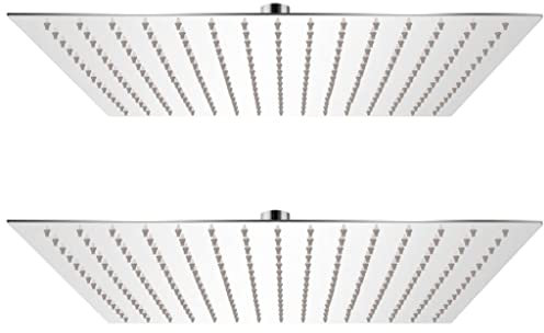 WIFESE Regenduschköpfe 2 Stk. Edelstahl 40x40 cm Wassersparender Duschkopf Regendusche Duschkopf Energiespar Duschkopf Duschbrause Shower Head Duschbrause Einfache Einstellung Des SprüHwinkels