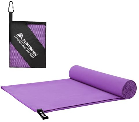 flintronic 200 x 100 cm Serviette Microfibre, Serviette Sport Musculation, Séchage Rapide et Absorbante, pour Voyage Plage Gym Tennis