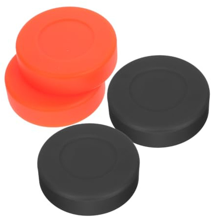 WOONEKY Dischi da Hockey su Ghiaccio in PVC, 4 Unitá, Sagoma Tonda, per Allenamento Indoor e Outdoor, Migliorano Aderenza al Bastone