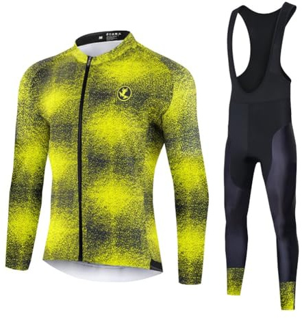 UGLY FROG Herren Radtrikot Set 20D Gel Gepolstert Rennrad Fahrrad Shirt + Trägerhose mit MTB Bike Reitbekleidung Kit