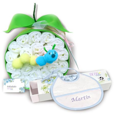 BEBÉCHUPETE Tarta de Pañales Personalizada DODO T Sensitive 33 Pañales - Canastilla bebe recien nacido - Regalo bebe recien nacido niño/a - Cesta bebe niño -Regalos bebes (Azul)