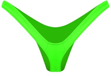 winying Micro String Tanga Femme Sexy Mini Thong T-Back Transparent sous-vêtements Culotte Bikini Unicolore Lingerie Vert Fluorescent M