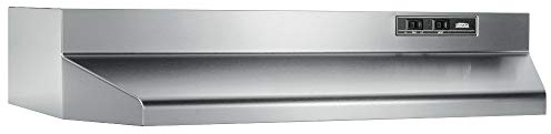 Broan-NuTone 403004 Under- Cabinet Ducted Range Hood with 2-Speed Exhaust Fan and Light, 30-inch, Stainless Steel