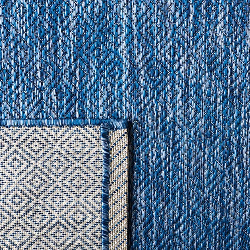 SAFAVIEH Tappeto Contemporaneo per Soggiorno, Sala da pranzo, Camera da letto - Courtyard Collection, A Pelo Corto, Blu Marino e Blu Marino, 201 X 290 cm