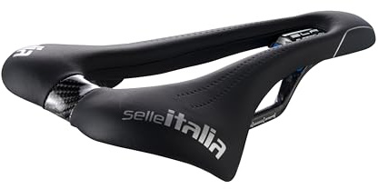 Selle Italia SLR Kit Carbonio Superflow - Sella Bicicletta da Strada in Carbonio, Bici da Corsa, Foro Superflow, Leggera e Comoda - Taglia S3, Nero