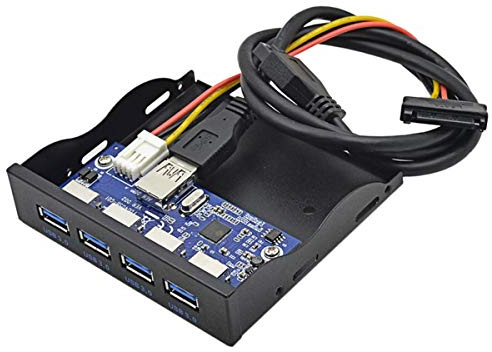 Cablecc USB 3.0 HUB 4 Ports Front Panel to Motherboard 20Pin Connector Cable for 3.5 Floppy Bay