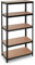 Relaxdays Schwerlastregal, Traglast 875 kg, 5 Ebenen, zum Stecken, Keller, Garage, Stahl, MDF, 180 x 90 x 45cm, schwarz