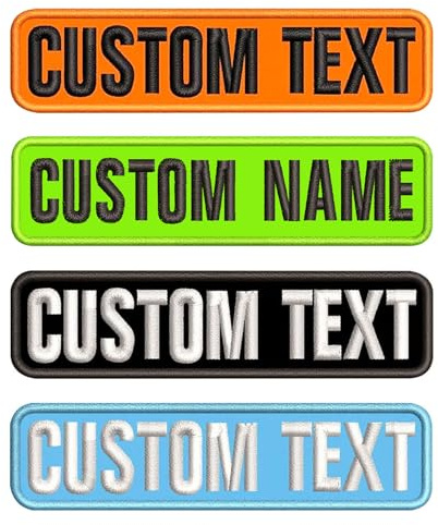 Toppa ricamato personalizzato, 2 pezzi Toppa con nome Testo personalizzati, 10x2,54 cm/aggancio Patch per Zaino Giacca Vestiario