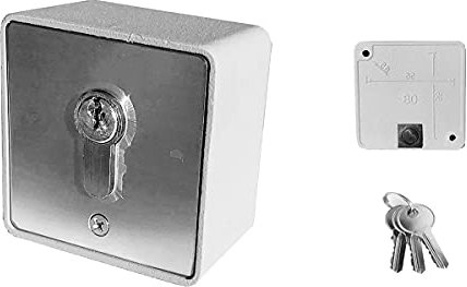 INSTALMATIC Selector de llave exterior de superficie de 2 contactos para accionamiento de motores de puertas de garaje, persianas comerciales, automatismos, control de accesos