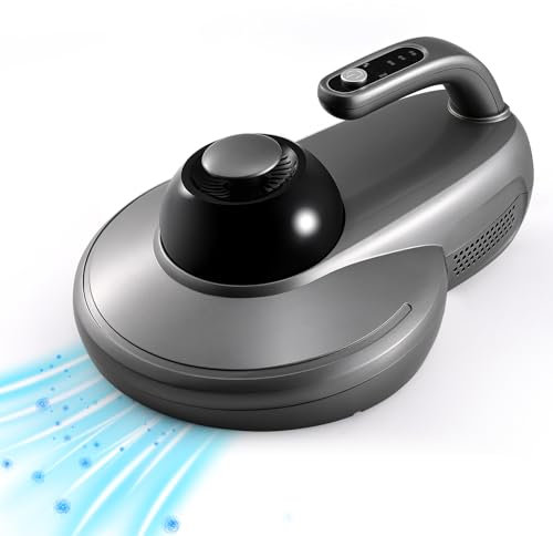 MusyVocay Milbensauger mit Ultraschall und UV-Licht, 500W 12kpa, Matratzenstaubsauger mit Intelligente LED-Anzeige, Dual-Cyclonic Filtration, Leistungsstark für Allergiker Matratzen Bett Sofa