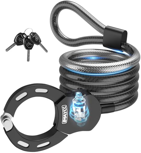 IMAYCC E skoterlås med nyckel, 100 cm lås för elskoter, handbojlås, 14 mm tjockt kabellås hög säkerhet, elskoterlås, perfekt för skoter, cykel, barnvagn