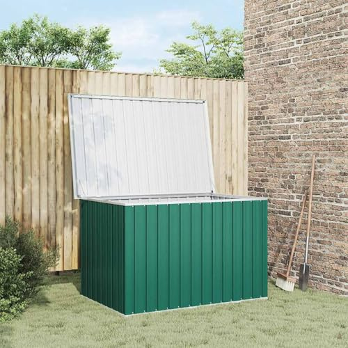 Gecheer Scatola di immagazzinaggio da giardino verde, 149 x 99 x 93 cm, contenitore per attrezzi da giardino, contenitore per cuscini per balcone, piscina, terrazza