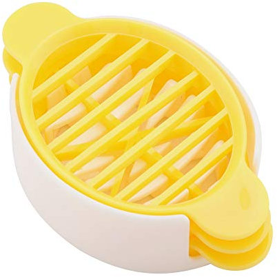 Cortador de Huevos, Picador de Huevos Cocidos Premium para Herramienta de Cocina, Hogar, Restaurante, Plástico PP Amarillo/ 10,5 * 6,7 Cm