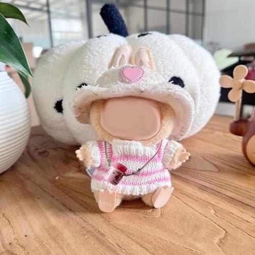 MUNSKT Cute Clothing Outfit for Labubu Dolls Jumper Felpa con cappuccio Mini Plush Dolls Accessories DIY Gifts for Adults Children