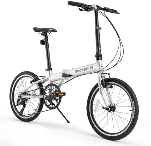 ROCKBROS MBS Faltrad Klapprad 20 Zoll Aluminium, 8-Gang Folding Bike, Tragbar & Kompakt für Unisex Herren Damen, Faltbares Fahrrad Klappfahrrad Grün