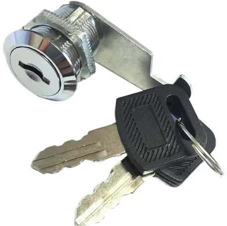 Cam Lock 2 Keys 5 Tail Pieces Mailbox File Cabinet Tool Box Locker Lock Furniture Hardware HJ06 I 1Pcs(Key Different 16mm)