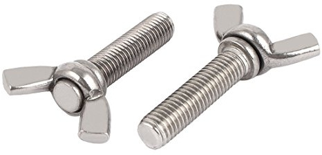 uxcell M10 x 40mm 304 Stainless Steel Butterfly Wing Nut Screw Silver Tone 2pcs