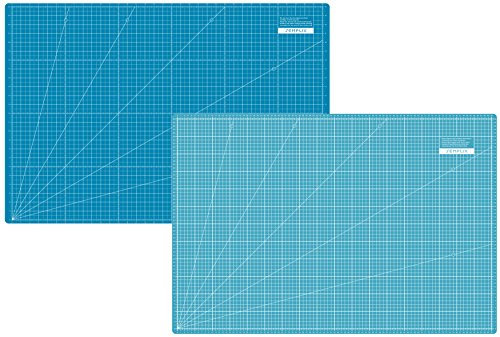 SEMPLIX Schneidematte A1 in Grün, Rosa, Grau, Türkis, Lila. Ideal fürs Basteln, Nähen und Patchworken. 90x60 Beidseitig Bedruckt. Vorderseite cm, Rückseite inch Bemaßung