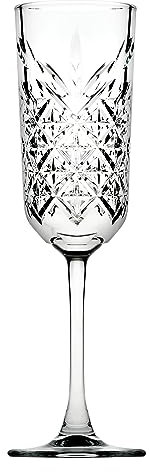 Pasabahce 4er Pack Champagner- und Sektgläser 175 ml Prosecco-Gläser Champagner Kelche Schaumweingläser in Kristall Design 4 Stück (1er Pack)