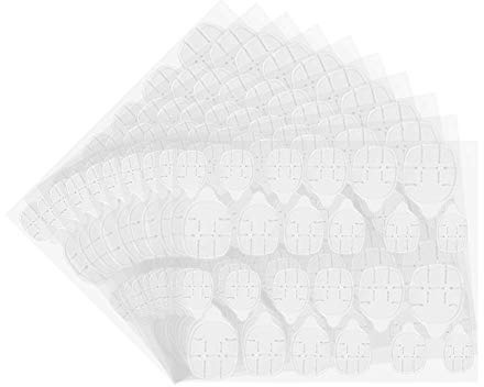 Laza 240pcs Breathable Adhesive Tabs Fake Nail Glue Sticker 10 Sheets Ultra-Thin Super Sticky Double Sided Tips (Germany Jelly Gel) Flexible for Acrylic False Nails Manicure