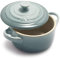 Le Creuset Runde Mini-Kokotte aus Steingut mit Deckel, 237 ml, Meersalz