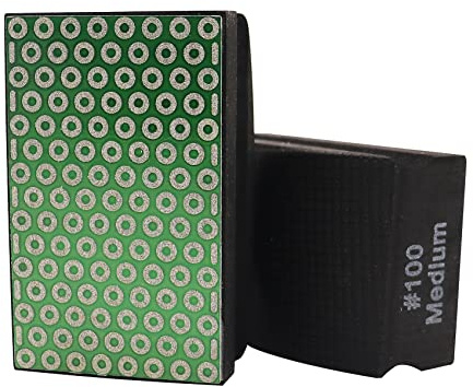 SHDIATOOL Diamond Hand Polishing Pads Foam Back for Granite Marble Stone Ceramic Grit 100 Pack of 2