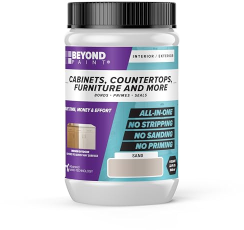 Beyond Paint All-in-One Refinishing Paint, No Sanding, Matte Finish for Cabinets, Countertops, Furniture and Doors, 1 Quart, Sand