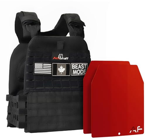 Amstaff Taktische Gewichtsweste – Verstellbare Gewichtswesten für Männer & Frauen – Vielseitige tragbare Gewichtsweste für Fitness-Workouts, Kraft- und Ausdauertraining, Laufen, WO – (6,4 kg)