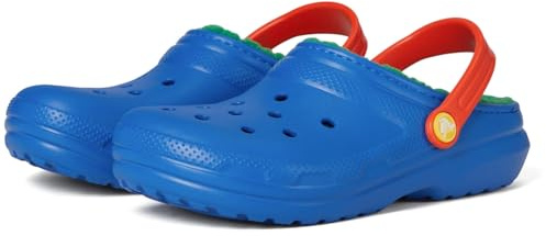 Crocs Unisex Kinder Classic Lined Clog K Clog, Blue Bolt/Multi, 38/39 EU
