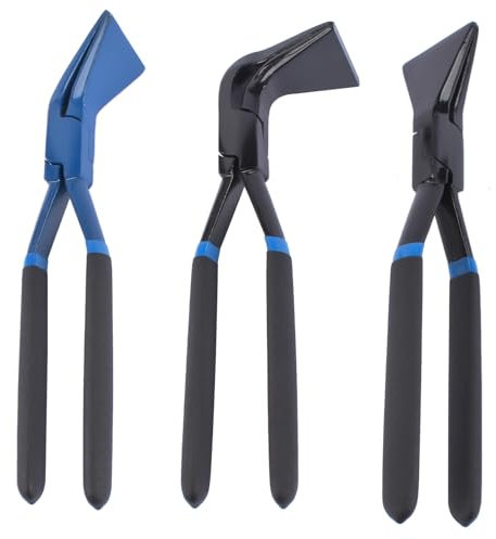 Juego de 3 alicates de plegado azul y negro, para un pliegue extremadamente preciso de 45°, 90°, 180° – Herramienta de techado probada para bricolaje GLOSSY AUTO PARTS