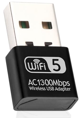 AC1300 Adaptador WiFi USB para PC, Antena WiFi USB Dual Band 5GHz/2.4GHz Receptor Wi-Fi Dongle Compatible con Windows 11/10/8/8.1/7,Mac OS 10.9-10.15