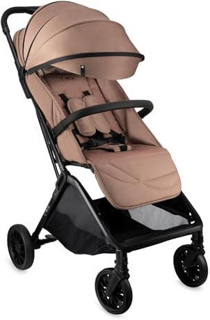 MoMi passeggino ANDREA: sistema di chiusura automatica, cinture di sicurezza a 5 punti, portabicchieri, cestino, borsa, zanzariera, parapioggia, con funzione per gemelli