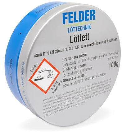 GALLUNOPTIMAL by FELDER Lötfett für allgemeine Weichlötarbeiten an Kupfer und Kupferlegierungen, korrosiv F-SW 12, 100 g Dose – GOFT100